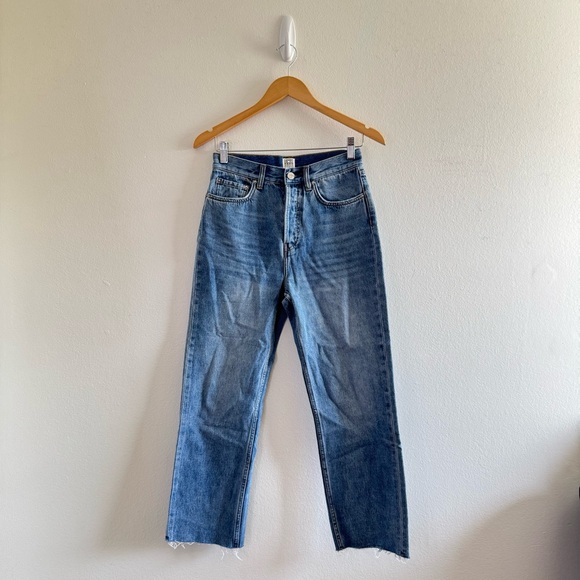 Toteme Classic Cut Denim Jeans Raw Hem size 27 - Picture 2 of 11